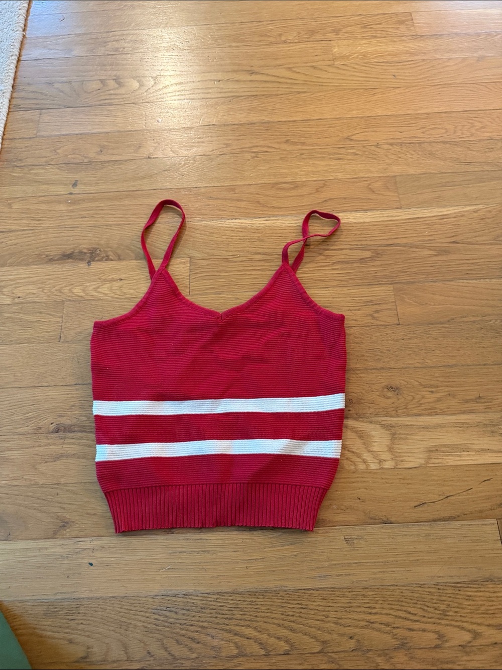 Red Striped Knit Cami